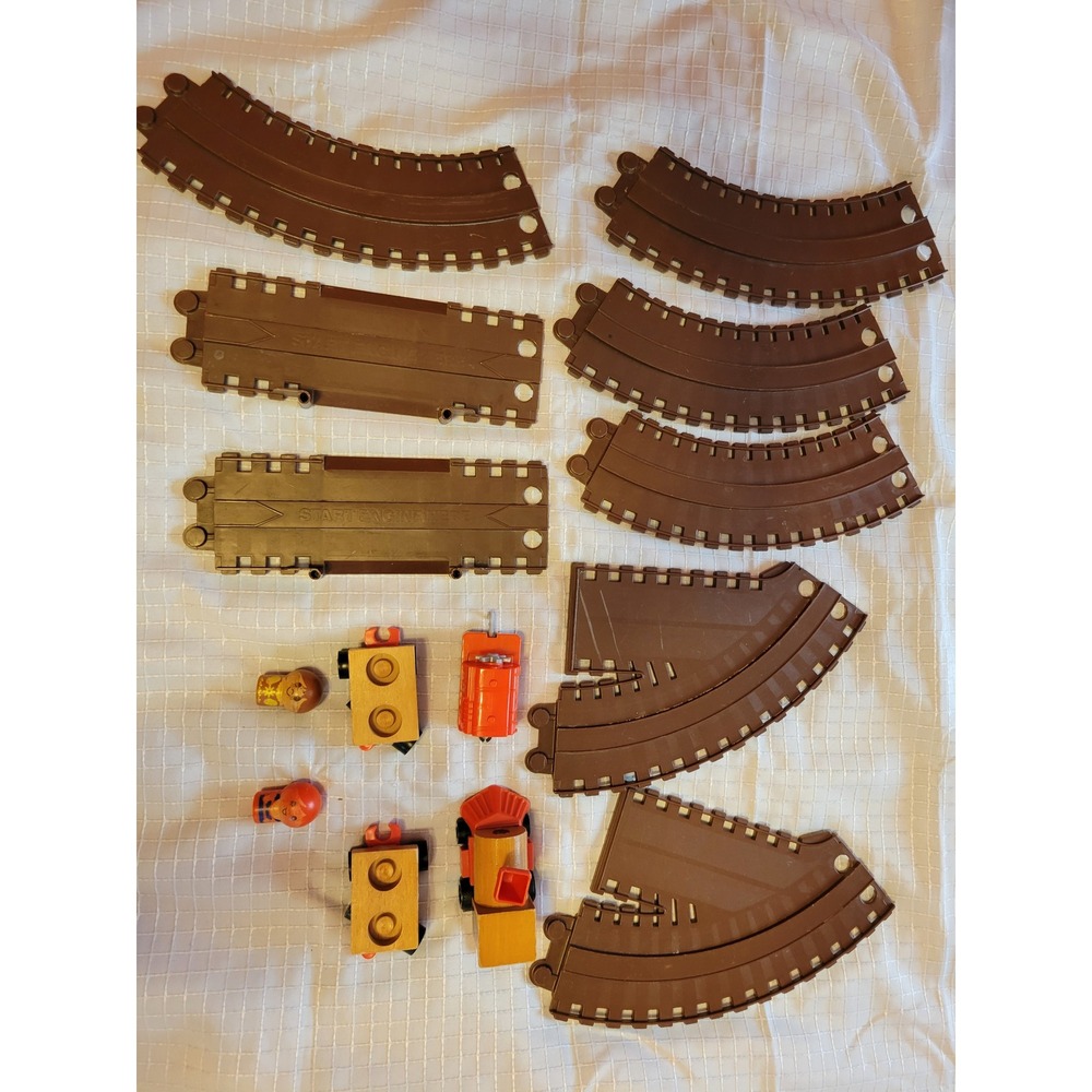 Vintage 1972 Mattel Tuff Stuff Wonder Blocks Train Set Tracks‎ Cars Figures 8711
